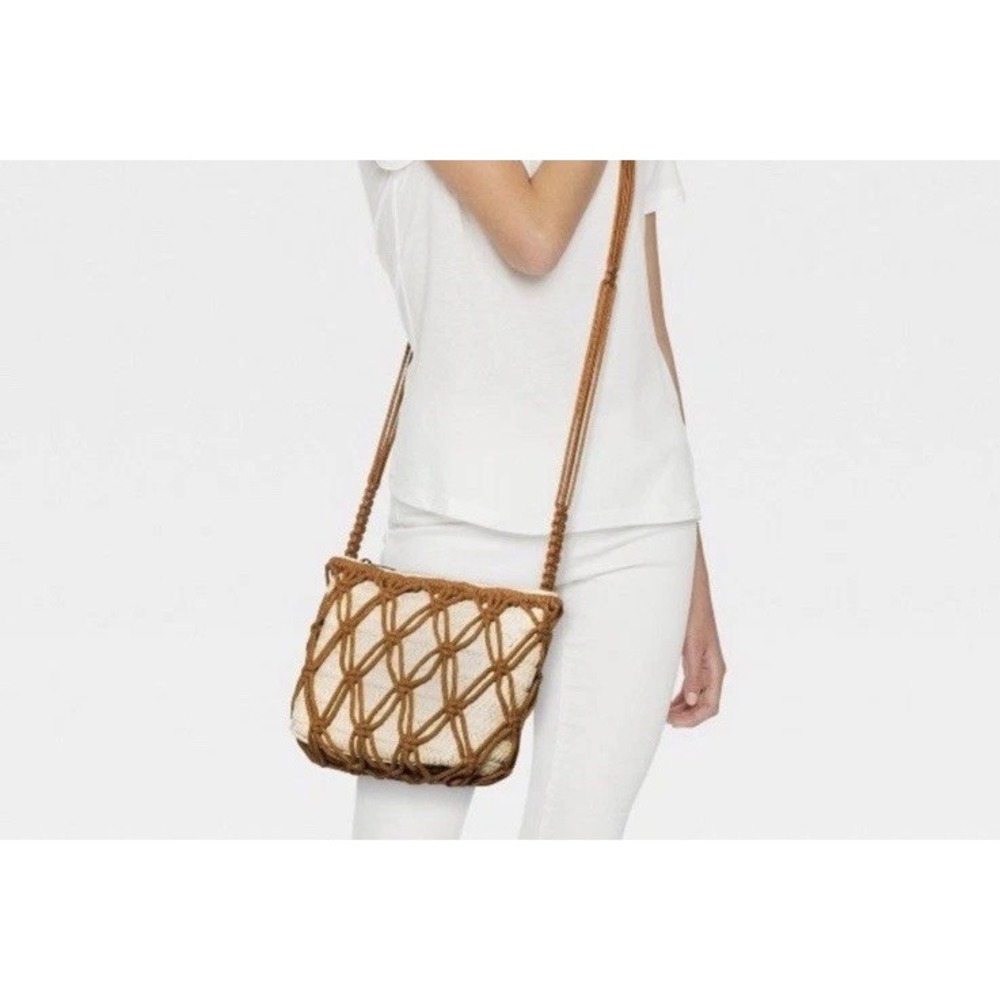 Boho Woven Purse‎ Knotted Rope Crossbody Bag Universal Thread  Small Beachy